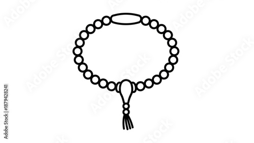 Tassel Beaded Rosary on White