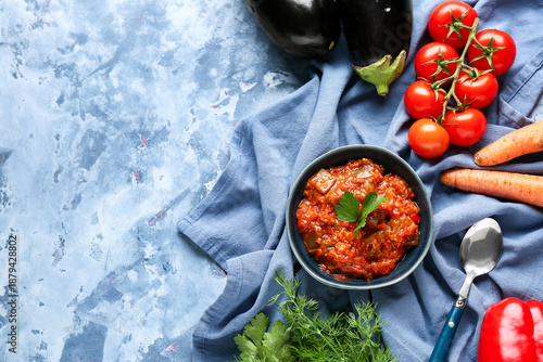Bowl of vegetable stew with...