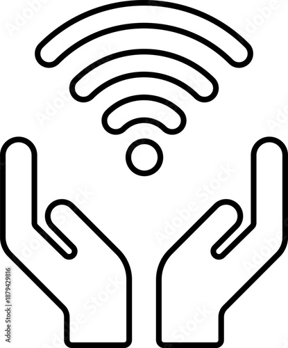 Professional WiFi Signal, Hands-Free Connectivity, and Muted Microphone Symbols for UI Design