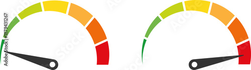 Colorful Performance Gauge & Speedometer Icon Set
