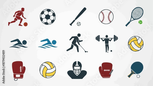 Collection of Sports Icons and Symbols.