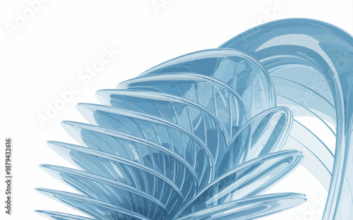 Abstract Blue Spiral Design Isolated on Transparent Background