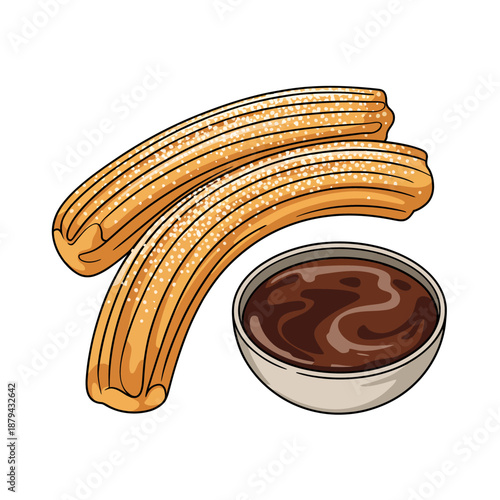 Delicious Churros with Chocolate Dip  Sweet Treat