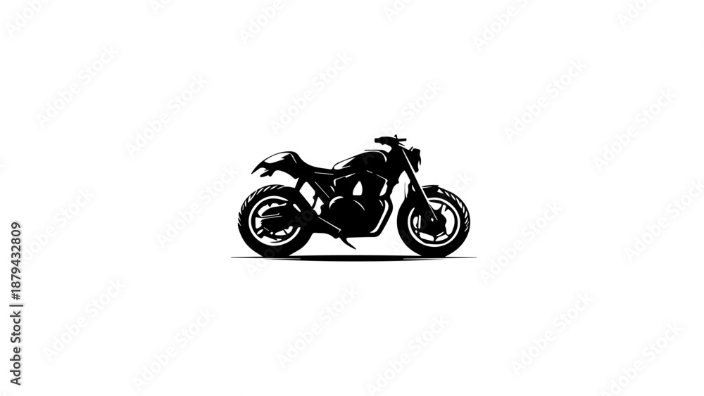 Obraz premium motorcycle-black-and-white-illustration-vector