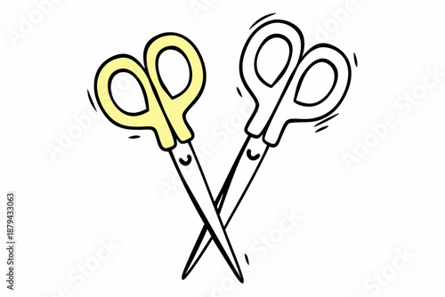 Scissors cutting a paper