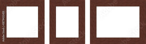 Classic Dark Brown Wooden Photo Frame Set - Mockup, template, collage, gallery, border, layout, minimalist, portfolio, vintage design