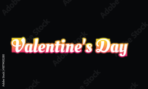 Valentine's day greeting with glowing text