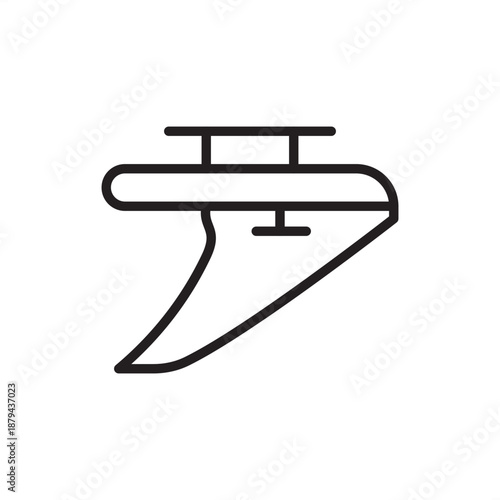 Stabilizer fin icon symbolizing maritime motion control and vessel stability, representing anti-roll systems, nautical hydrodynamic engineering, industrial ship safety, seafaring comfort technology.