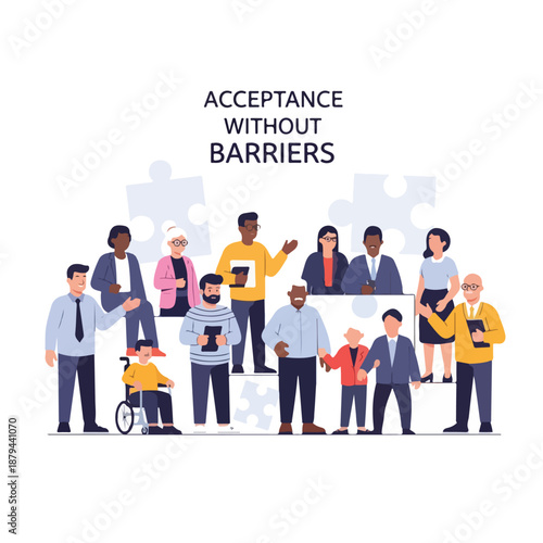 Diverse group of people with different abilities and ethnicities