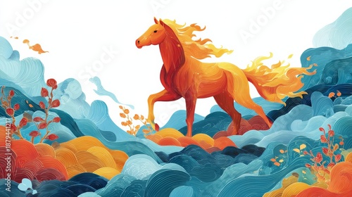 happy 2026 new year, fire horse chinese new year