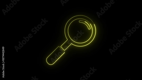 Wallpaper Mural Magnifier Icon Animation with Glowing Lines on Black Background Torontodigital.ca