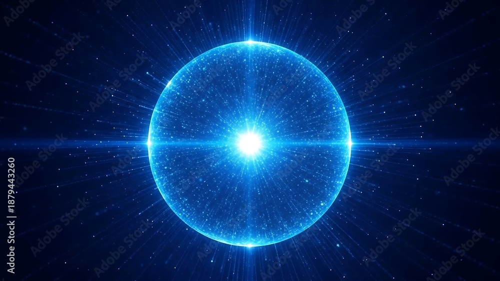 Obraz premium Glowing Blue Light Circle Energy Concept.