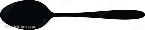 Dark simple spoon silhouette on a plain setting, kitchen utensil