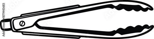 Black and White Serving Tongs, Kitchen Utensil for Cooking and Serving