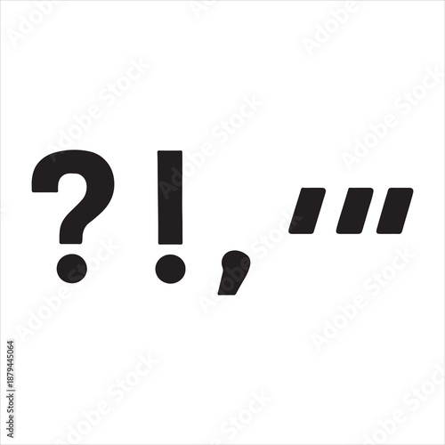 Collection of punctuation marks and mathematical vector symbols, Bold punctuation marks: quotation, period, question, exclamation