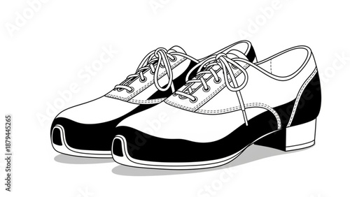 Black and White Mens Oxford Shoes