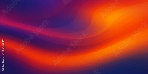 Abstract colorful background with red waves and a glowing orange vortex creates a digital art wallpaper featuring a spiral motion of energy and light