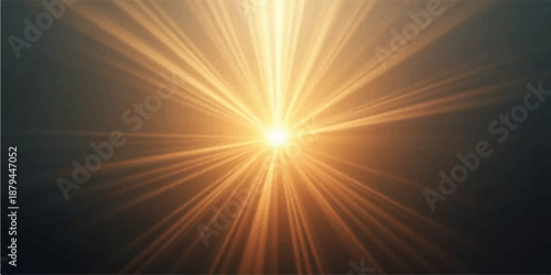 Bright sun with rays in a blue summer sky