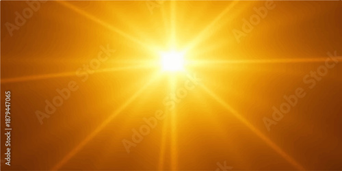 Bright sun rays abstract background with glowing light