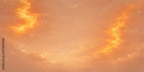 A dramatic sun glows through a cloudy sky during a fiery orange and blue sunset, capturing the natural beauty of the atmosphere at twilight