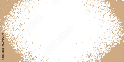 Abstract grunge vector illustration featuring a dirty paint splash and ink splatter texture with colorful watercolor liquid drops on a patterned paper border design