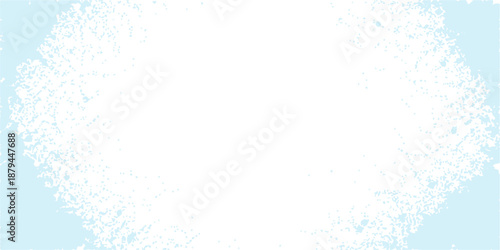 Abstract blue grunge background with a winter frost pattern featuring christmas snowflakes and an ice cold decoration border for a holiday celebration card illustration