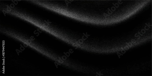 Black satin silk fabric texture background
