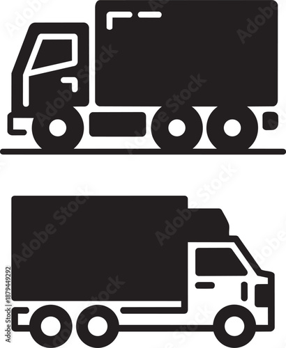Two trucks transporting goods Vector