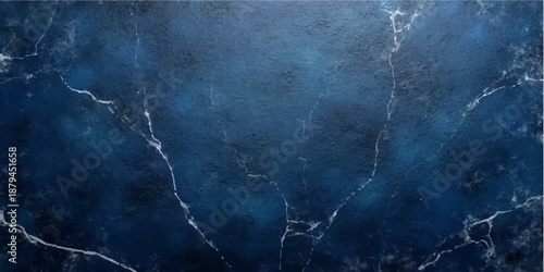 Grunge blue textured background with dark vintage space elements
