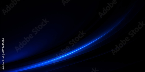 A glowing blue wave design with flowing lines and purple energy swirls creates a dark abstract backdrop featuring light motion and fractal textures on a black space wallpaper