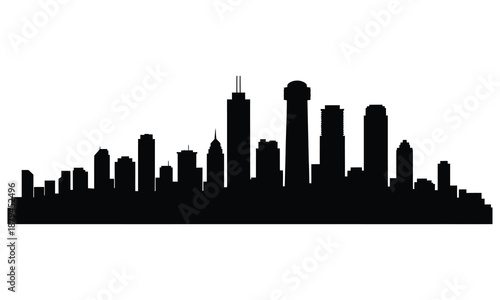 City skyline silhouette at dusk or dawn