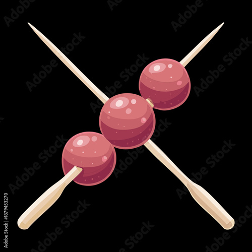 Crossed meat skewers for barbecue and grill party food menu and meat shop design - Vector Illustration