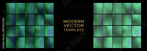 Bright green gradients aligned beside a dark emblem panel evoke freshness and energy, perfect for eco brands, tech interfaces, health campaigns, and modern presentations.	
