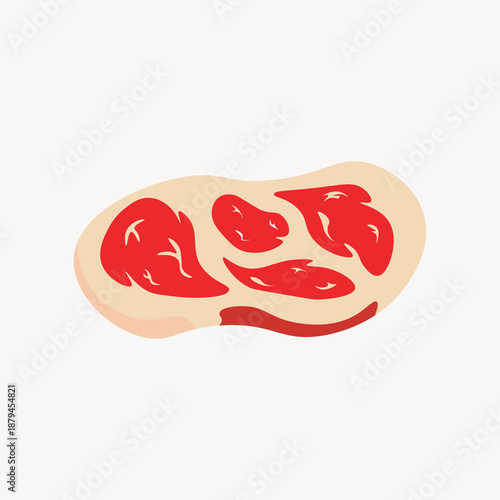 vector design of beef cuts and fat