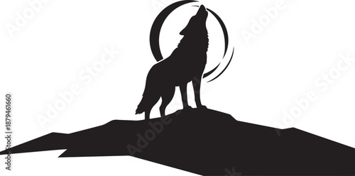 Powerful wolf howling silhouettes capturing the spirit of wilderness, freedom, and mystery.