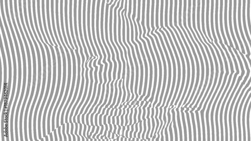 Optical illusion of a human profile formed by vertical grey and white stripes with a rippling texture creating a surreal and artistic abstract background