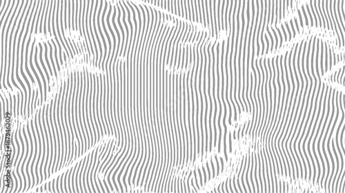 Abstract background with vertical grey and white wavy stripes and a subtle grunge texture creating a fluid and organic visual impression