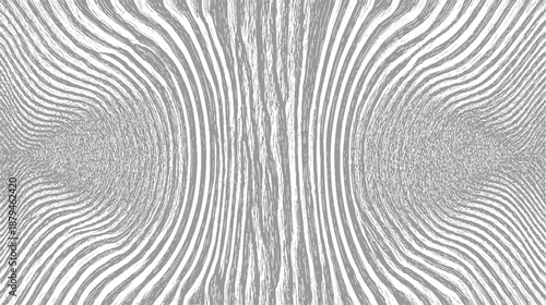 Abstract grey and white wavy lines creating a dynamic optical illusion pattern with a sense of depth and movement