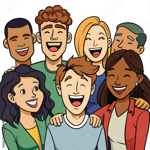 happy group of people illustration