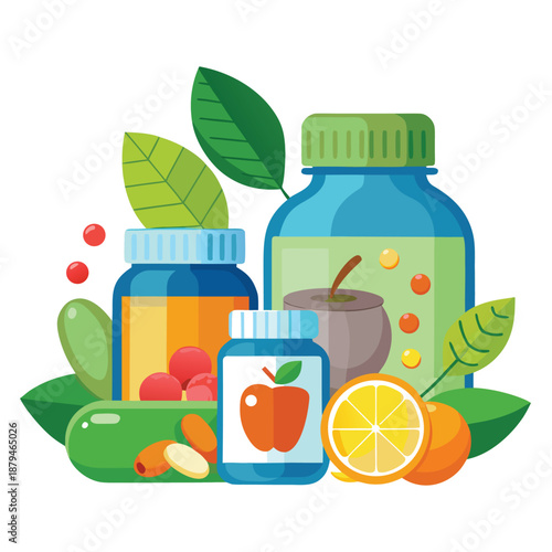 Tea and fruit drinks set with lemon orange juice and mint