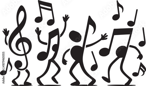 Acoustic guitar with flowing musical notes and abstract smoke clouds