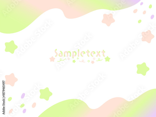 可愛いグラデーションの星のフレーム　七夕の背景