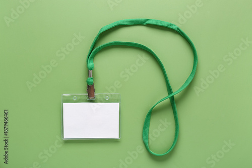 Blank badge with lanyard on...