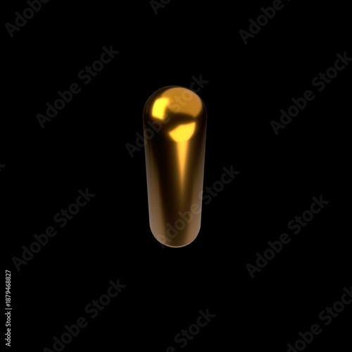 A Polished Gold Metallic Object Reflecting Bright Light, Appearing as an Abstract Art Piece Against a Solid Black Canvas