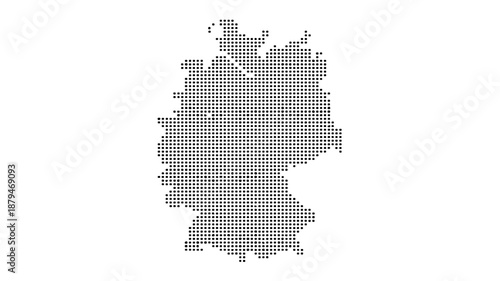 Germany Map Dotted Silhouette - Minimalist Halftone Grid Vector for Business and Tech Concepts
