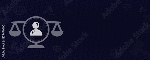 Human Rights Personal Liberty and Social Justice Protection Concept Background with Person Icon Scales of Justice Vektor Copy Space Civil Rights and Equality Law Background Design