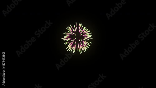 Fireworks Burst Explosion Motion Graphics Animation with Alpha Channel