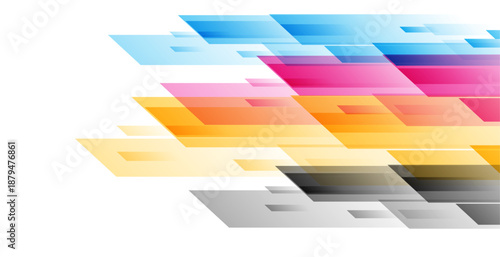 abstract cmyk colors geometric background design