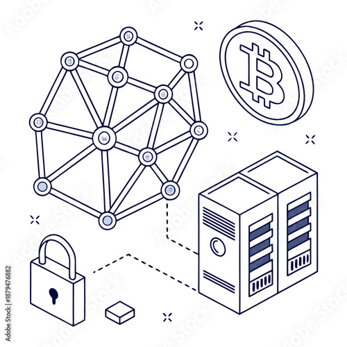 Blockchain Technology Network Concept Vector Illustration