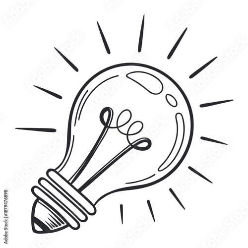 Creative Design Process and Light Bulb Idea Concept